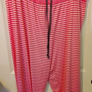 Laura Scott 3X Pajama BOTTOMS only Pink & white stripes. EC
